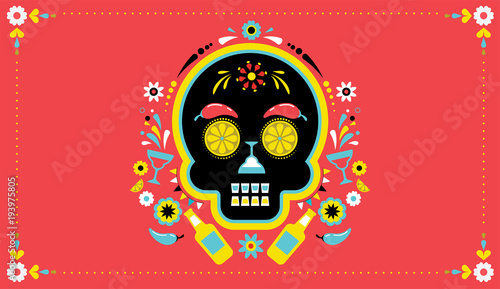 Cinco de Mayo, Mexican fiesta, holiday poster, party flyer, greeting card