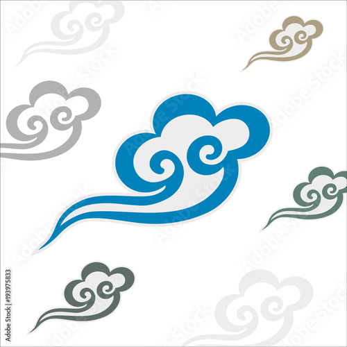 Vector Chinese cloud pattern