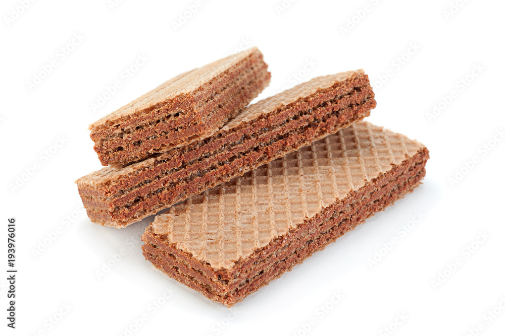 Brown wafers stick on white Brown wafers stick on white