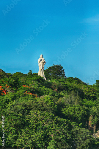 Cuba. Havana. Panorama with a statue of Jesus photo