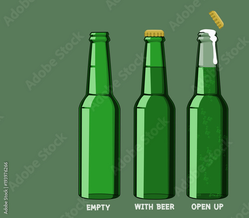 Isolate beer bottle without logo on transparent background

