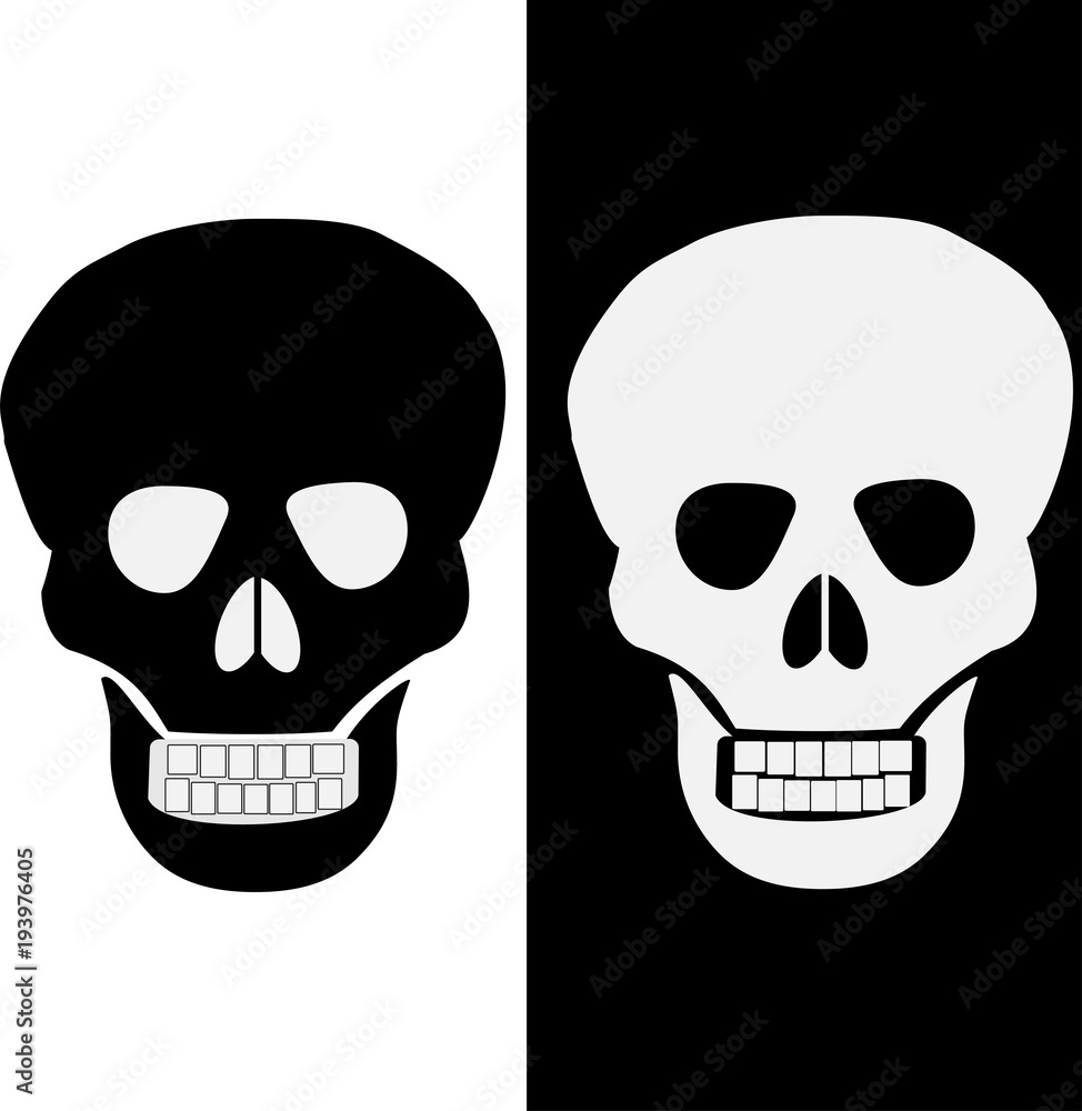 sign of danger to life. skull and crossbones