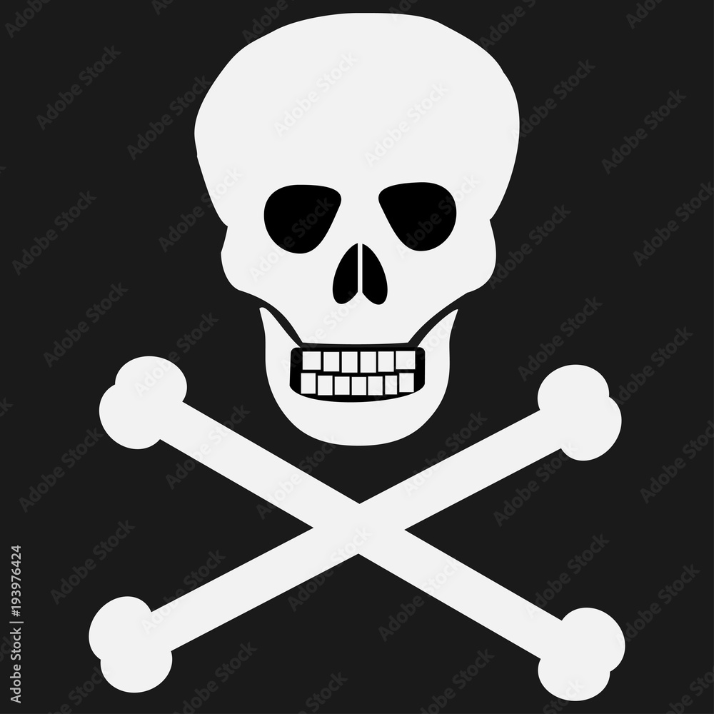 Crossbones / death skull, danger or poison flat icon for apps and websites Crossbones / death skull, danger or poison flat icon for apps and websites
