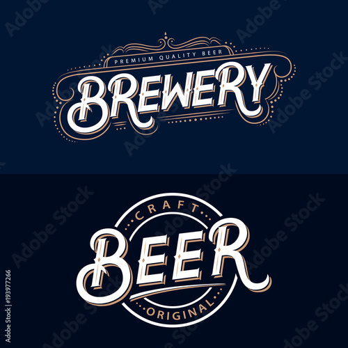 Beer and Brewery hand written lettering logos