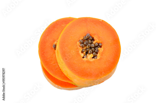 papaya isolated on white background