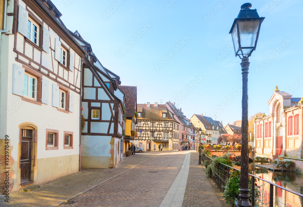 Naklejka premium Colmar, beautiful town of Alsace, France