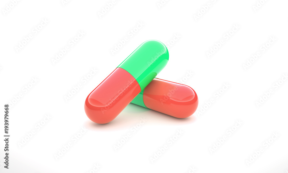 Two pills isolated 3d illustration Two pills isolated 3d illustration