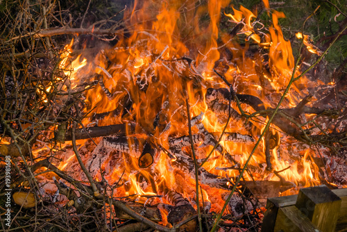 Bonfire Burning Rubbish in Garden