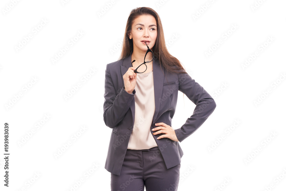 Portrait of young Asian businesswoman with eyeglasses Portrait of young Asian businesswoman with eyeglasses