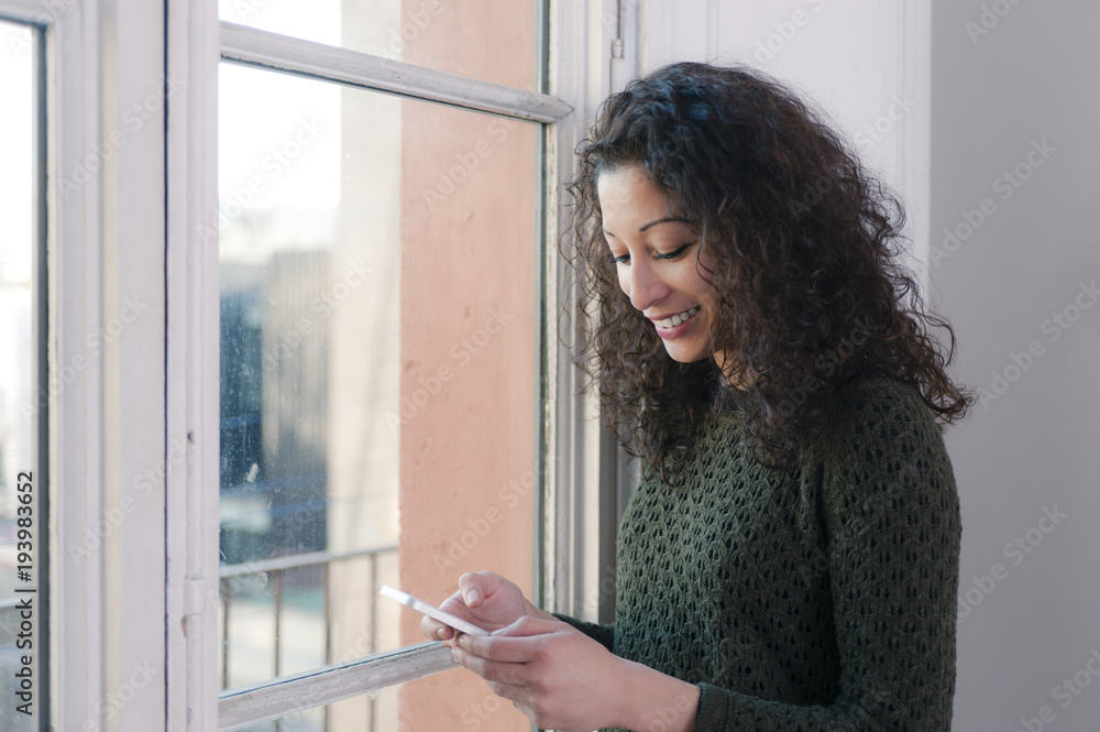 woman with phone