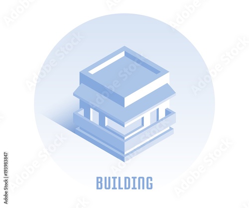Wallpaper Mural Building icon. Vector illustration in flat isometric 3D style. Torontodigital.ca