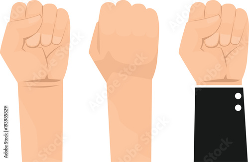 close up of hand gesturing. Business Hand fist vector illustration. Use for advertising and presentation.