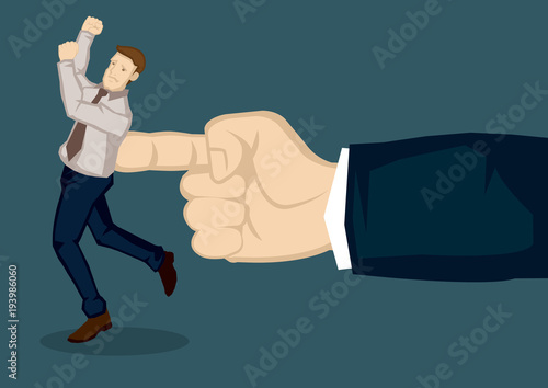 Getting the Push Cartoon Vector Illustration