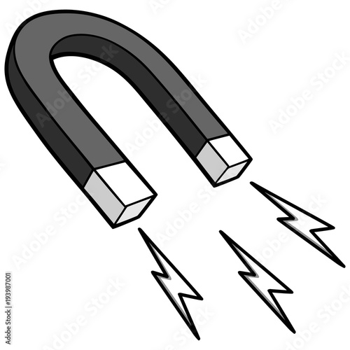 Horseshoe Magnet Illustration - A vector cartoon illustration of a Horseshoe Magnet.