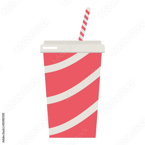 Soda cup icon, flat style