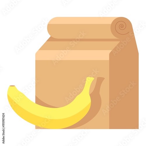 Lunch box icon, flat style