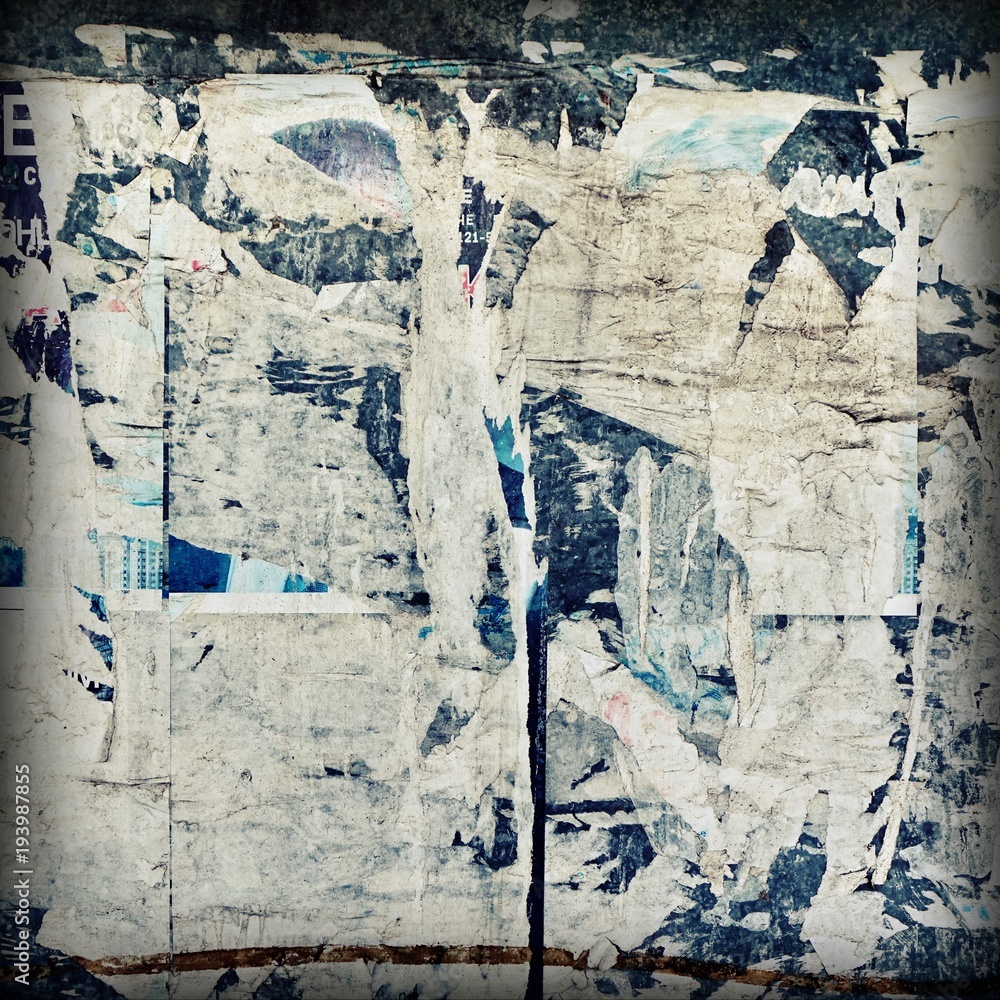 Old Billboard With Torn Poster, Paper, Ads, Stickers Frame Backgroun Old Billboard With Torn Poster, Paper, Ads, Stickers Frame Backgroun