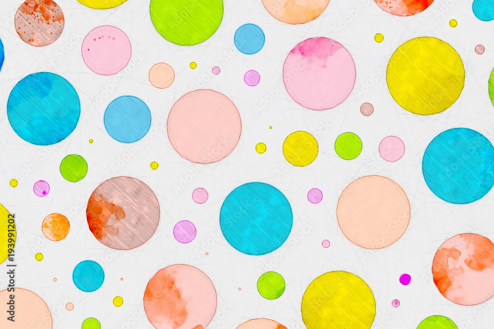 Colored Circles Abstract Sketch Colored Circles Abstract Sketch