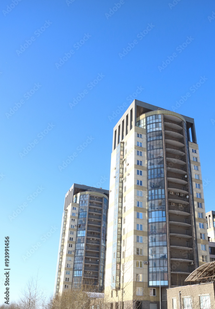 view of residential buildings at a large angle