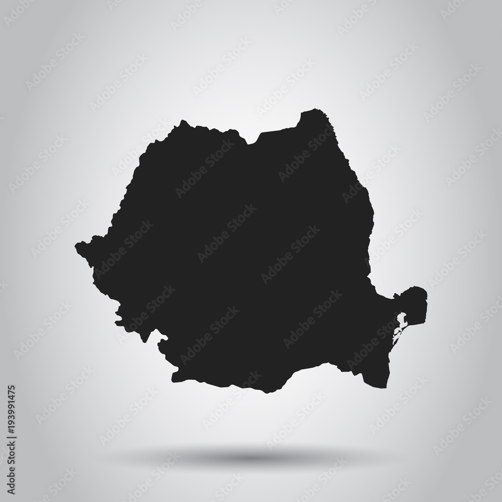 Romania vector map. Black icon on white background.