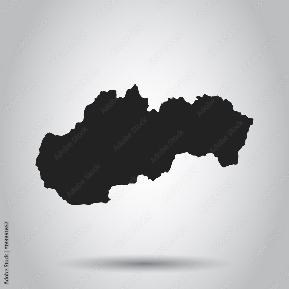 Slovakia vector map. Black icon on white background.