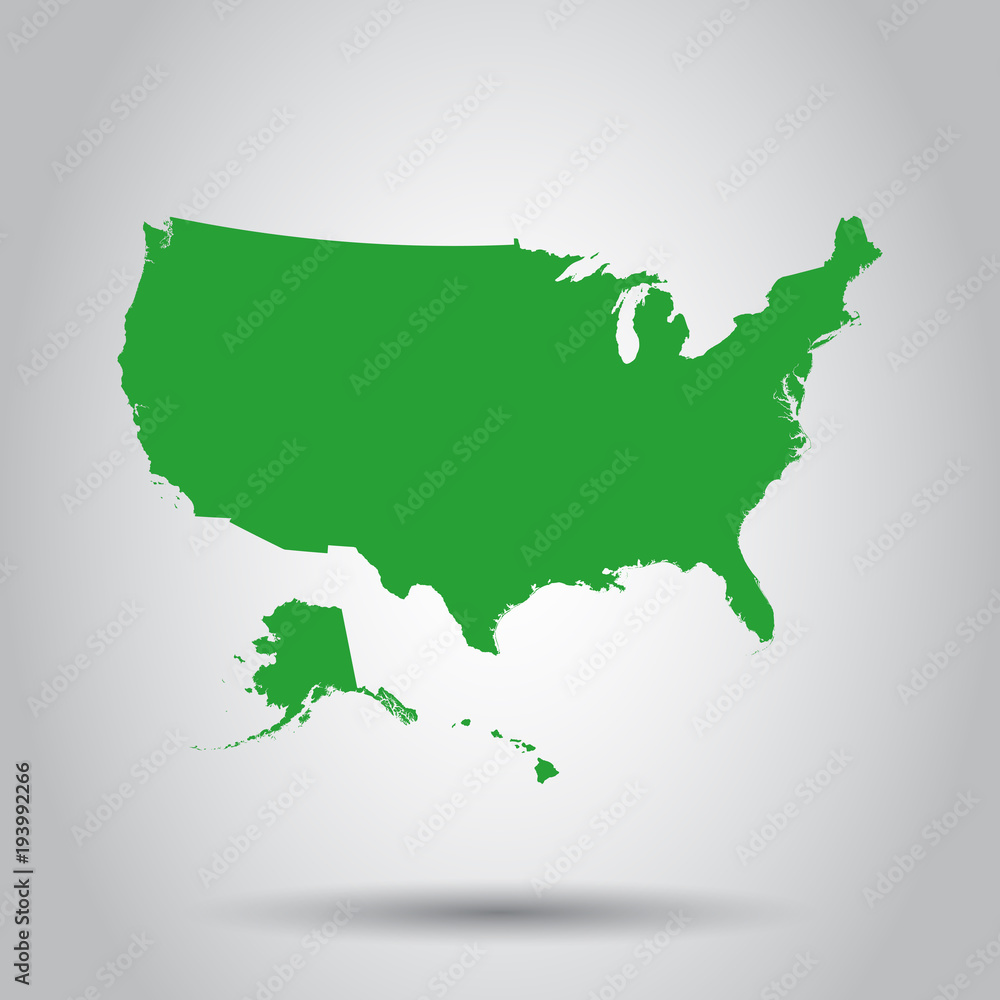 USA map icon. Business cartography concept United States of America pictogram. Vector illustration on white background.