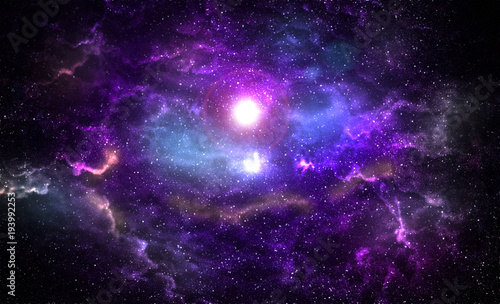 Cosmic Galaxy Background with nebula, stardust and bright shining stars