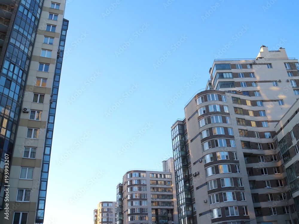 Fototapeta premium view of residential buildings at a large angle