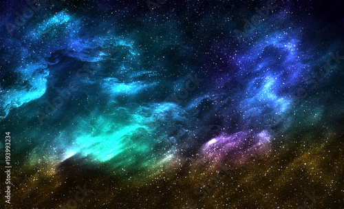 Fototapeta Naklejka Na Ścianę i Meble -  Cosmic Galaxy Background with nebula, stardust and bright shining stars