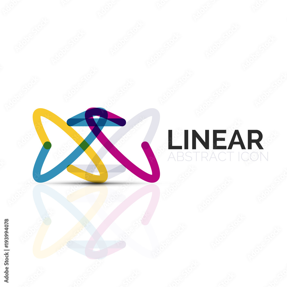 Abstract flower or star minimalistic linear icon, thin line geometric flat symbol for business icon design, abstract button or emblem Abstract flower or star minimalistic linear icon, thin line geometric flat symbol for business icon design, abstract button or emblem