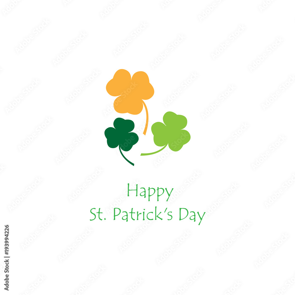 Fototapeta premium Vector simple illustration of Patricks Day clover symbol