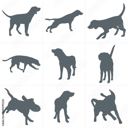 Vector dogs silhouettes