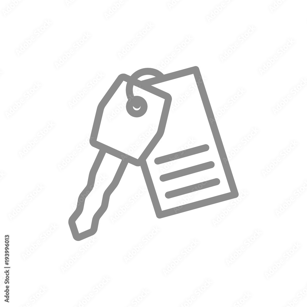 Simple car alarm and key line icon. Symbol and sign vector illustration design. Isolated on white background Simple car alarm and key line icon. Symbol and sign vector illustration design. Isolated on white background