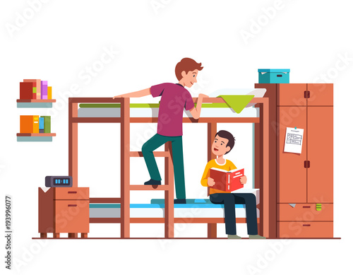 Student friends studying at home or dorm together