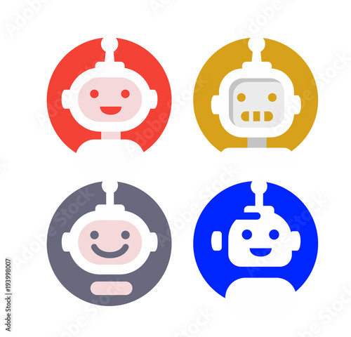 modern robot logo in round