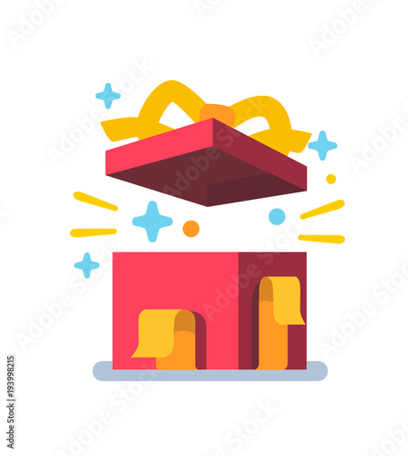 Opened gift box, surprise concept