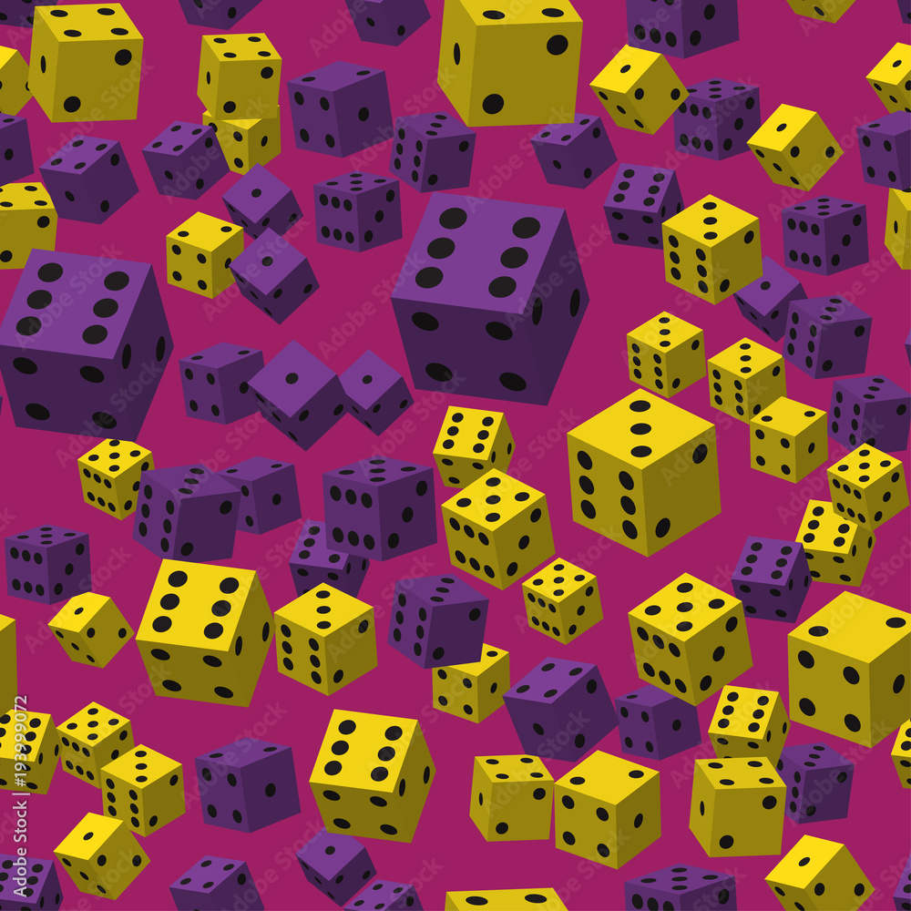 Yellow and Violet Dice Seamless Pattern Yellow and Violet Dice Seamless Pattern