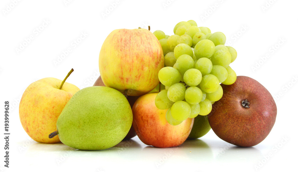 collection of colorful fruits isolated on white collection of colorful fruits isolated on white