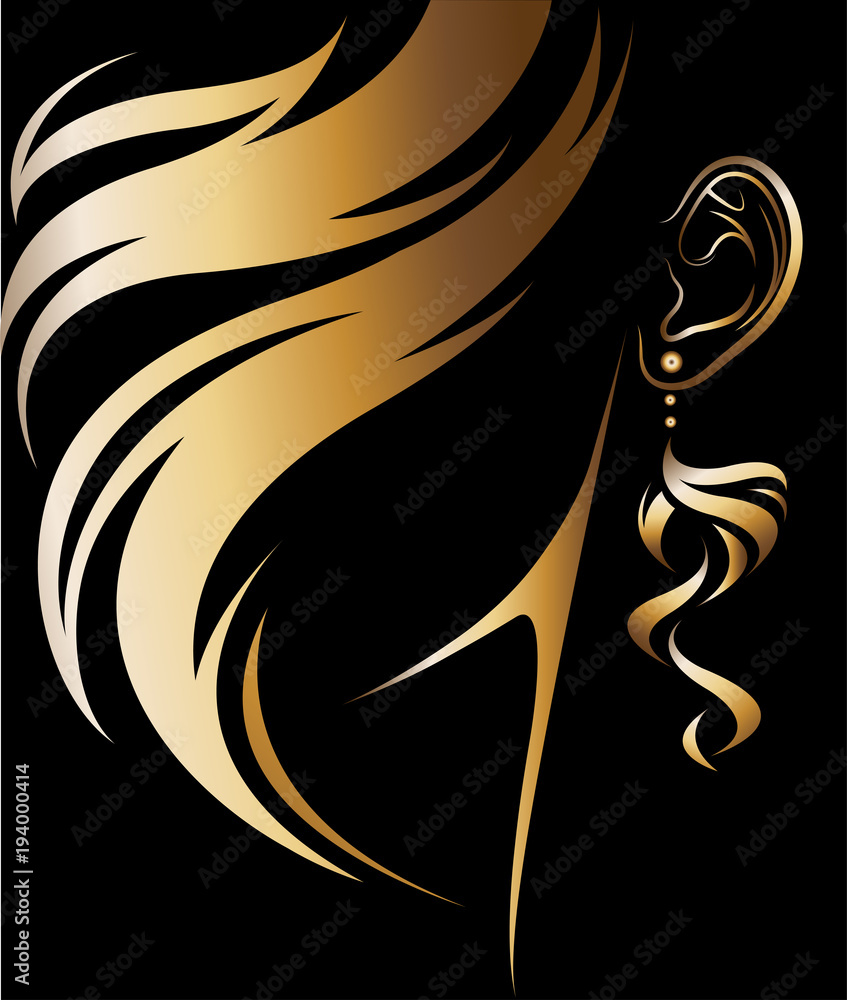 illustration vector of women silhouette golden icon illustration vector of women silhouette golden icon