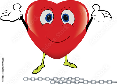 cuore felice libero dalle catene