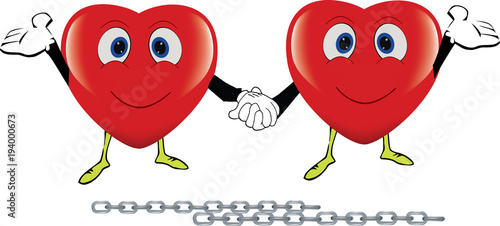 cuore felice libero dalle catene