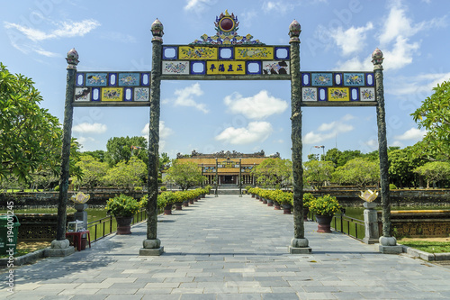 arch of access to the complex of the imperial citadel in Hue, Vietnam.