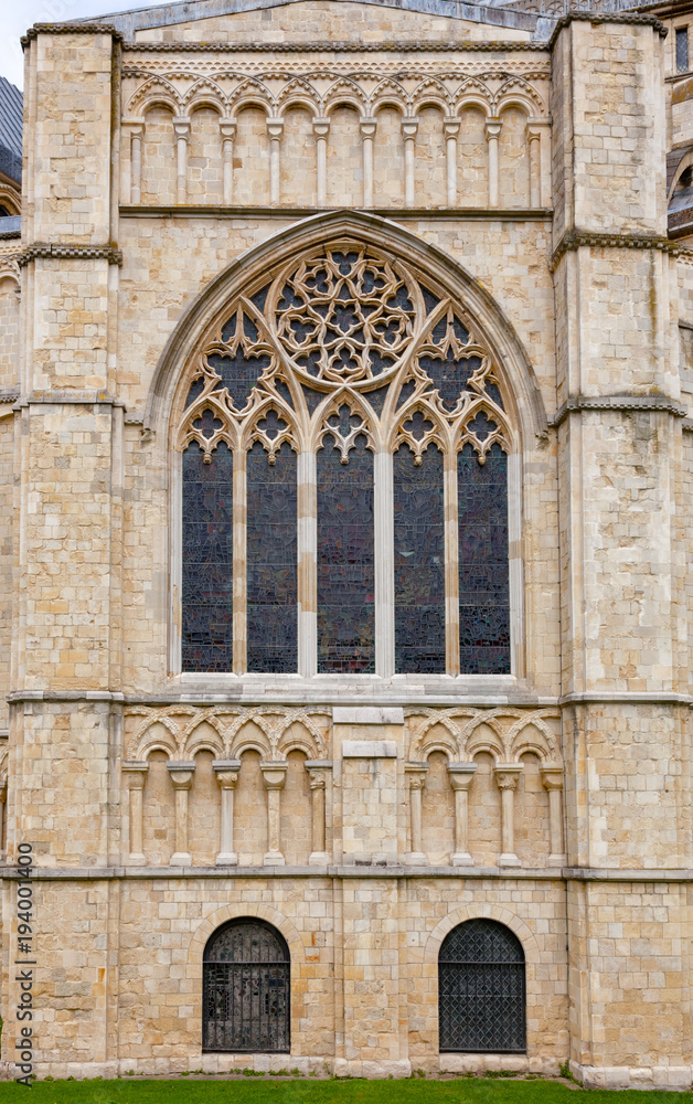 Canterbury Cathedral facade after restoration Canterbury Kent Southern England UK