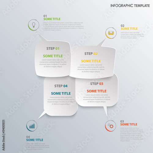 Info graphic with design speaking bubbles template