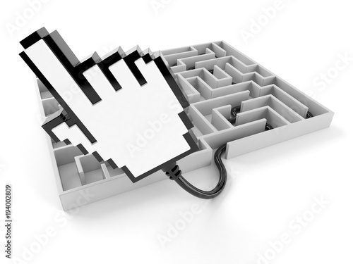 Obraz na płótnie Internet cursor with maze