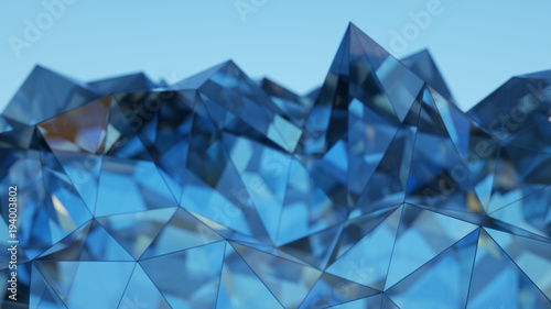 Futuristic blue glass const...