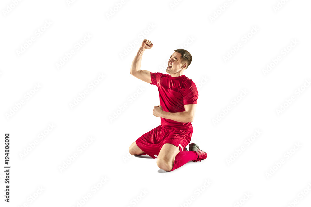 Happiness football player after goal