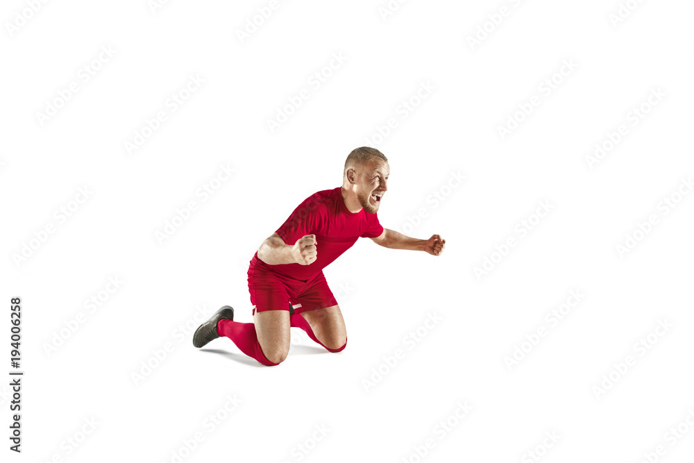 Happiness football player after goal Happiness football player after goal