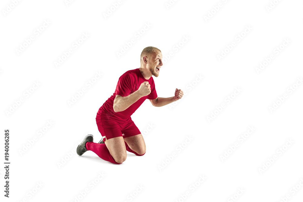 Happiness football player after goal Happiness football player after goal