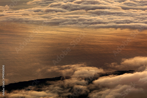 Sunrise over the Atlantic Ocean, seen from Pico volcano (2351m), Pico Island, Azores, Portugal, Europe © Rechitan Sorin